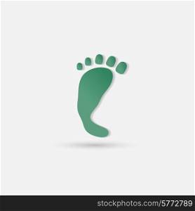 Green footprints isolated