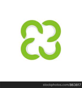Green Four Leaf Abstract Logo Template Illustration Design. Vector EPS 10.