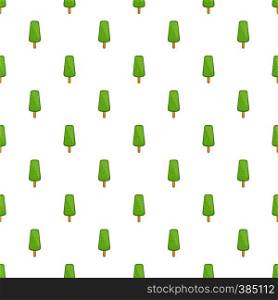 Green fruit ice cream pattern. Cartoon illustration of green fruit ice cream vector pattern for web. Green fruit ice cream pattern, cartoon style