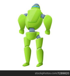 Green futuristic robot icon. Cartoon of green futuristic robot vector icon for web design isolated on white background. Green futuristic robot icon, cartoon style