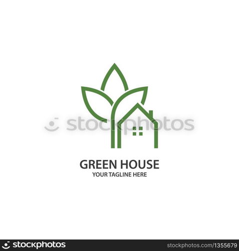 Green garden green leaf ecology logo vector design