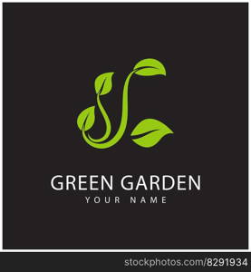 green garden logo vector and symbol