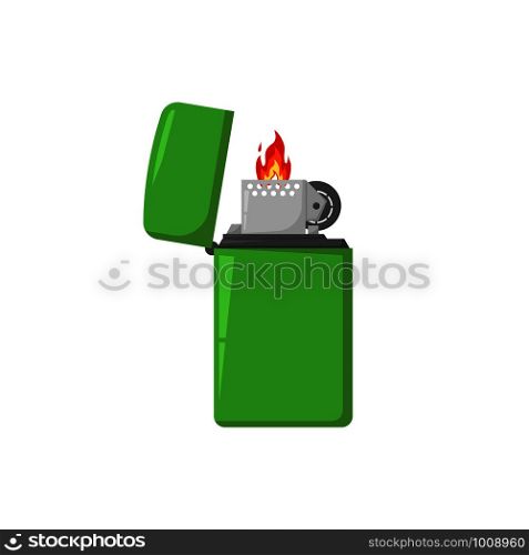 green gasoline lighter on a white background, vector. green gasoline lighter on a white background