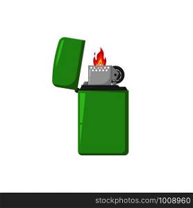 green gasoline lighter on a white background, vector. green gasoline lighter on a white background