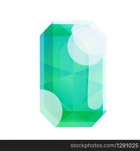 Green gemstone icon. Cartoon of green gemstone vector icon for web design isolated on white background. Green gemstone icon, cartoon style