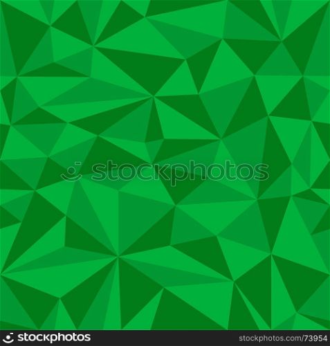 Green Geometric Seamless Pattern From Triangles. Frame Border Wallpaper. Elegant Repeating Vector Ornament