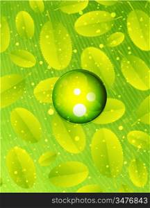 Green glass sphere vector background