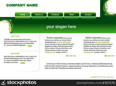 green glossy website template vector illustration