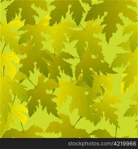 Green grape leaves seamless pattern, easy to edit, paste to illustrator pattern box.