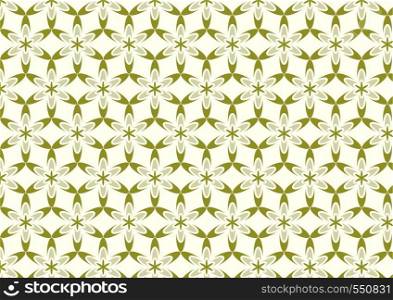 Green graphic flower in modern shape pattern on pastel background. Sweet and classic pattern style for vintage or cute design