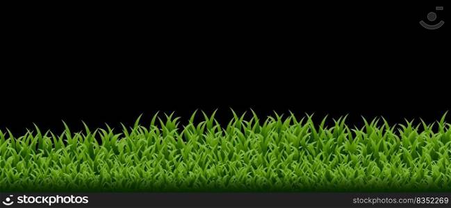 Green grass border set. Vector Illustration