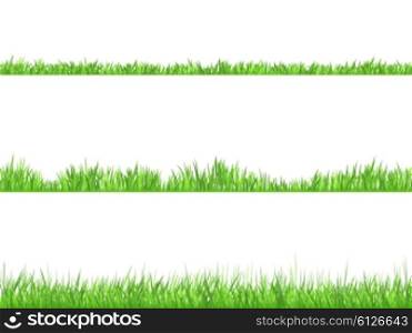Green Grass Flat Horizontal Banners Set. Best looking lawn 3 ideal grass heights for mowing flat horizontal banners set abstract isolated vector illustration
