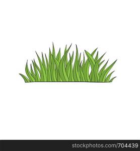 green grass hand drawn for design cartoon style