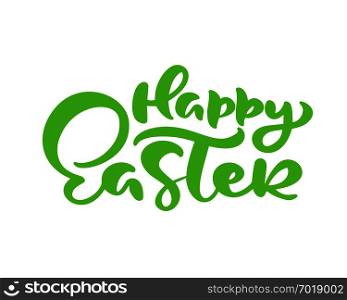 Green Happy Easter handwritten lettering text. Happy Easter typography vector design for greeting cards and poster. Design template celebration. Vector illustration.. Green Happy Easter handwritten lettering text. Happy Easter typography design for greeting cards and poster. Design template celebration. Vector illustration