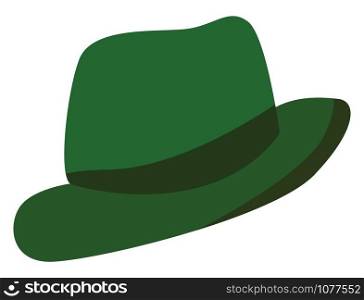Green hat, illustration, vector on white background.