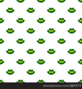 Green hat pattern. Cartoon illustration of green hat vector pattern for web. Green hat pattern, cartoon style