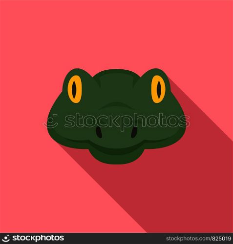 Green head snake icon. Flat illustration of green head snake vector icon for web design. Green head snake icon, flat style