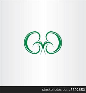 green healthy kidneys symbol design