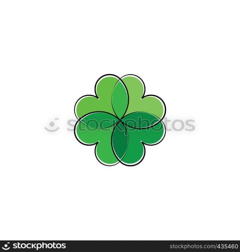 green heart leaves clover plant eco logo icon