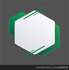 green hexagon background template vector