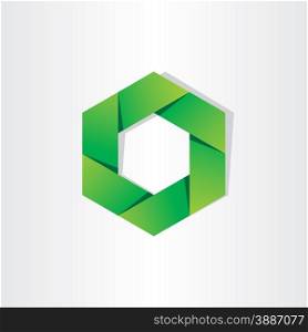 green hexagon eco symbol abstract background design
