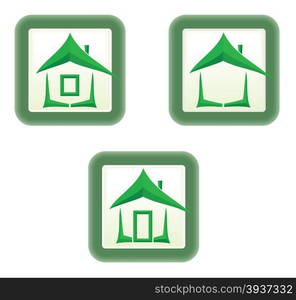 Green home icon. Vector. eps10