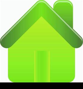 Green house icon on white background