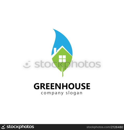 green house logo design illustration