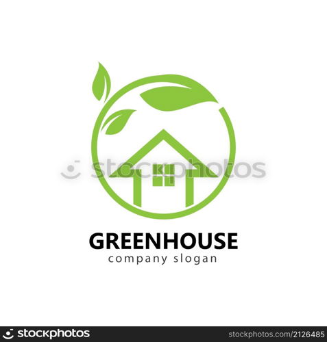 green house logo design illustration