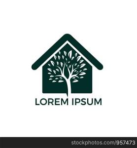 Green house logo design. Tree house logo design.