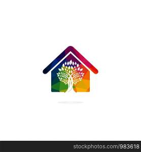 Green house logo design. Tree house logo design.