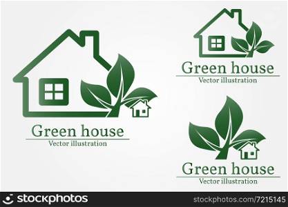 Green house logo. Eco house.. Green house logo.