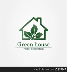 Green house logo. Eco house. Green house Vector. Green house art. Green house Graphic. Green house JPG. Green house JPEG. Green house EPS - stock vector.
