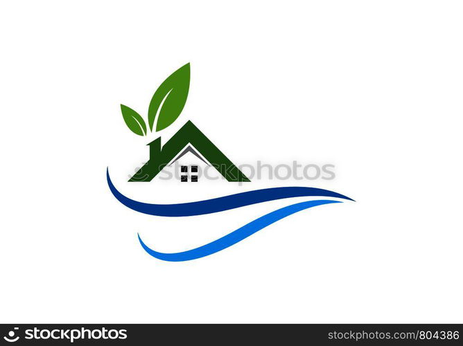 green house logo vector friendly concept template