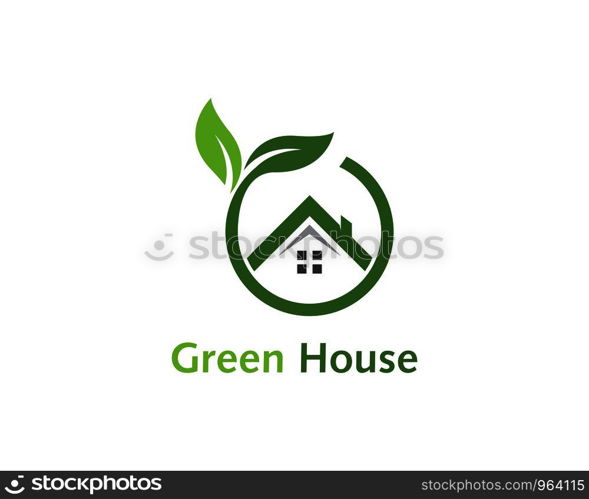 Green house logo vector template