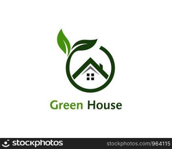 Green house logo vector template