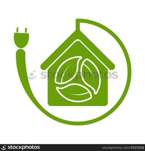 Green house symbol,ecology icon on white background,Vector illustration