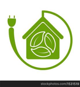 Green house symbol,ecology icon on white background,Vector illustration