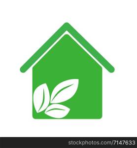 green house with leaves inside icon, vector illustraction design image