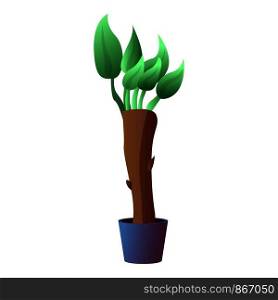Green houseplant icon. Cartoon of green houseplant vector icon for web design isolated on white background. Green houseplant icon, cartoon style