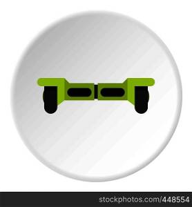Green hoverboard icon in flat circle isolated vector illustration for web. Green hoverboard icon circle