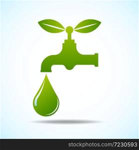 green Icon save environment and water concept