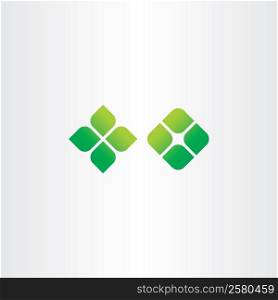 green icon square leaf logo vector elements symbol