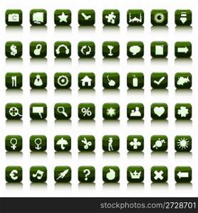 green icons and buttons collection