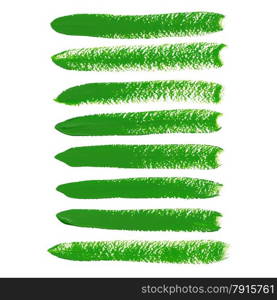 Green ink vector brush strokes