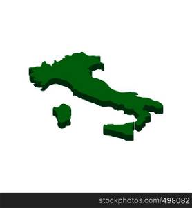 Green Italy map icon in isometric 3d style on a white background. Green Italy map icon, isometric 3d style