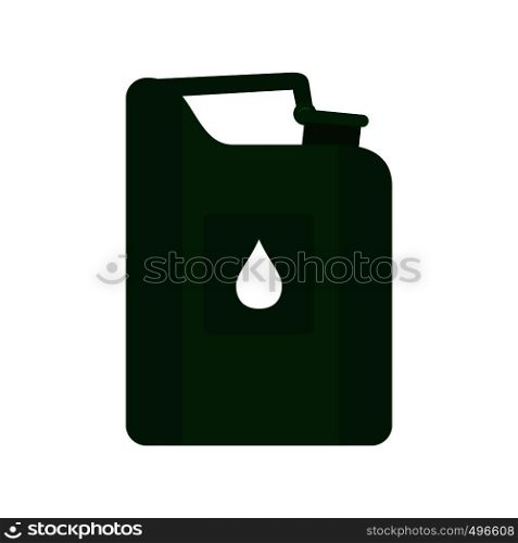 Green jerrycan oil flat icon isolated on white background. Green jerrycan oil flat icon