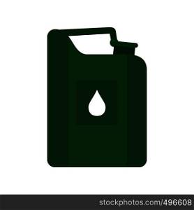 Green jerrycan oil flat icon isolated on white background. Green jerrycan oil flat icon