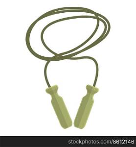 Green jump rope icon cartoon vector. Workout jump. Squat activity. Green jump rope icon cartoon vector. Workout jump