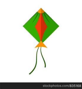 Green kite icon. Flat illustration of green kite vector icon for web isolated on white. Green kite icon, flat style